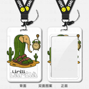 Sliding Cover Campus ID Card Holder Neck Strap Subway Access Control Card Protective Case Work Identity Card School Campus