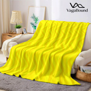 Yellow Wave Texture Flannel Blanket Warm Soft Halloween Christmas Decorative Couch Warm Cozy All-Season Gift