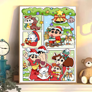 Bandai | Anime Crayon Shin-chan Bộ Tranh Sơn Dầu Nghệ Thuật Treo Tường Hiện Đại Cho Phòng Khách Phòng Ngủ Không Cần Khung Hình Ảnh Hoàn Hảo Ý Tưởng Quà Tặng