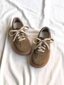 Retro German Training Shoes Womens Casual Style Thick Bottom Leather Sneakers Comfortable Breathable Fashionable Fall Season