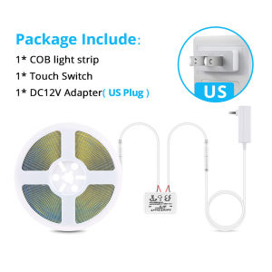 5V/12V LED Makeup Lamp COB Light Strip Dimmable Penetrate Mirror Touch Sensor Switch for Bathroom Vanity  USB/EU/US Power Plug
