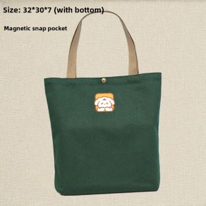 Large Capacity Canvas Bag Linen Handbag Eco-friendly Portable Foldable Book Carrier for Work Casual Printed Handbag