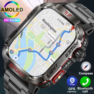 2024 New Military Outdoor Sport Smart Watch Mens 600 mAh Battery Waterproof GPS Track Call Health Swim Fitness Smartwatch
