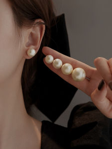 999 Pure Silver Large Pearl Cotton Ear Cuff No Piercing Fashionable Luxury New 2025 Trendy Earring Womens Jewelry Accessory