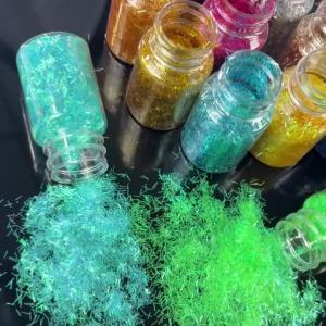 12Jars/Set Holographic Strip Nail Glitter Sequins 3D Laser Thin Lines Nails Flakes Decorations DIY Crafts Manicure Accessories P