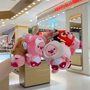GANTUNGAN KUNCI LOOPY PORORO LUCU GANTUGAN TAS BONEKA BULU LEMBUT KEYCHAIN PLUSH BAG CHARM FLUFFY