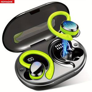 NEWMSNR Wireless Earbuds Bluetooth Headphones Sport 2024 Bluetooth 5.3 Earbud 3D HiFi Stereo Over Ear Buds 48Hrs Earhooks Earphone with Noise Cancelling Mic IP7 Waterproof Headset for Workout/Running/Gym