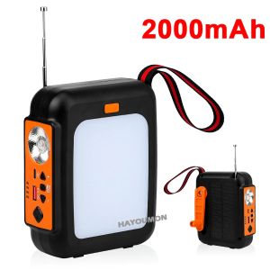 Đài Phát Thanh Năng Lượng Mặt Trời Di Động HeroAngel Sạc Tay Quay Pin Dự Phòng 10000mAh Tích Hợp Đèn LED Radio Đa Băng Tần FM Loa Bluetooth