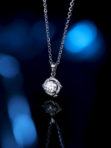 Bộ trang sức nữ kim cương Moissanite Caterina dây chuyền khuyên tai Imple Versatil Set DN028 - DE030