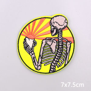 Punk Horror Patch Skull Embroidered Patches For Clothing Sticker Biker Patch Iron On Patches On Clothes DIY Sewing/Fusible Patch