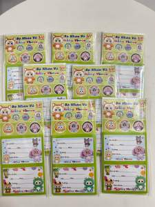 Combo 40 cái nhãn vở Capy Bara Baby Three Labubu có keo dán