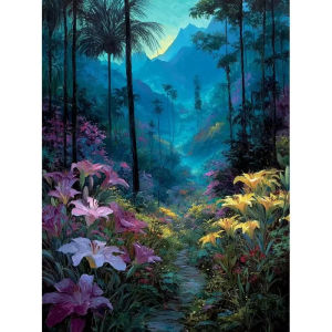 Frameless Modern Paint By Numbers for Adults Coloring By Numbers Forest Landscape Home Decors Gift Picture Drawing Paint Kit