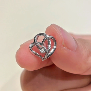 LAZO DIAMOND Minimalist Intertwined Love Diamond Pendant in 9k White Gold