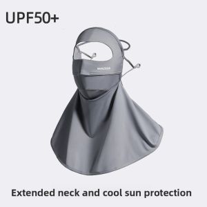 XINGGONGGUAN | Womens Summer Breathable Full Face UV Protection Neck Covering Ice Silk Mask Integrated Face Baseki Sunshade Neck Cover
