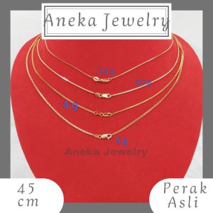 Kalung Itali Santa Perak Asli Lapis Emas Murni