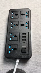 🔥SG🔥2M Power Multi Tap Universal Plug EU US UK Outlet Power Strip AC Type C USB Port Charge Electrical Socket with 电源插座