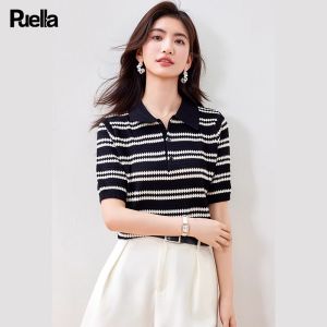 Slim-Fitting Ice Silk Knit Short Sleeve T-Shirt