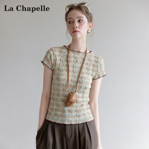 La Chapelle | Feminine Plaid Short Sleeve Tshirt