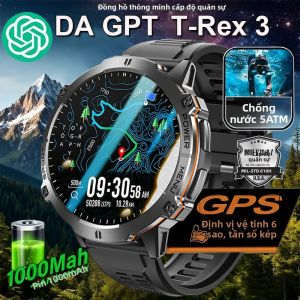 Đồng Hồ Thông Minh T-Rex3 2025 Mới Pin 1000mAh Màn Hình AMOLED 1.73 Inch Chống Nước 10ATM GPS Đo Độ Cao Gọi Bluetooth Dành Cho Nam