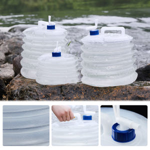 SEAMETAL 5/10/15L Collapsible Water Container Outdoor Foldable Water Storage Bottle Bucket Pail for Travel Camping Picnic