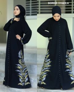 newww abaya 2023 exclusive bordir syakila jetblack saudi premium modis hitz kekinian
