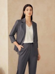 Summer Breathable Commuter Retro Notched Collar French Simple Suit Jacket