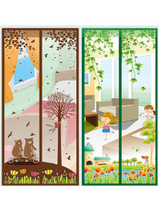 Curtain Chống Muỗi Không Cần Đục Lỗ Cho Cửa Phòng Ngủ Vách Ngăn Cửa Lưới Cửa Sổ Vải Polyester Chống Muỗi Không Cần Đục Lỗ