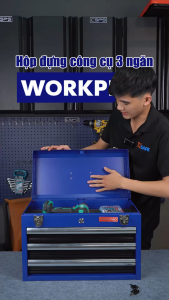 Hộp công cụ 3 ngăn bẳng sắt kích thước 51x26.5x35cm Workpro - WP282006
