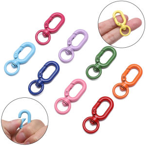 1/5Pcs 16x39mm Colorful Metal Keychain 8-Shaped Spring Clasp Openable Key Rings Connectors for DIY Keychain Jewelry Making Findings Accessories