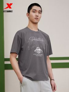 XTEP Mens Casual Short Sleeve T-Shirt Breathable Cotton Polyester Blend Basketball Sportswear Loose Fit Versatile Autumn Winter New Arrival
