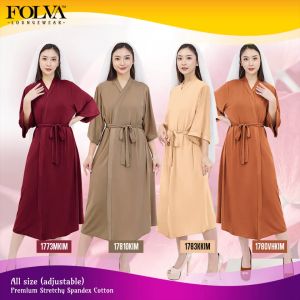 FOLVA Kimono Bridesmaid Baju Tidur Kimono wanita 3/4 robe spandex all size