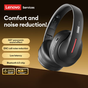 Lenovo | Lenovo LES-107 Wireless Bluetooth 6.0 Headset Dolby Surround Sound Gaming Headphones AUX Wired Foldable Headset 26H Playtime