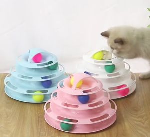 😻 tháp bóng cho mèo đồ chơi cho mèo đồ chơi cho mèo chơi  đồ chơi cho thú cưng đồ chơi cho mèo Đồ chơi tháp banh 4 tầng Đồ chơi tháp bóng sáng tạo tương tác cho mèo，Đồ chơi tháp banh 4 tầng，Giúp giảm căng thẳng cho thú cưng