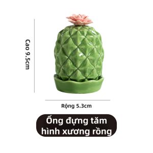 FENGBAI | Hộp Đựng Tăm Nhổ Gốm Thiết Kế Hoa Liriope Elegance