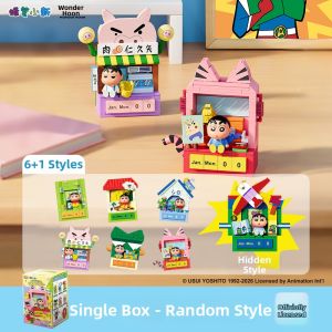 WONDER MOON | WaxingCresent Crayon Shin Chan DIY Calendar Magnetic Refrigerator Stickers Building Block Blind Box