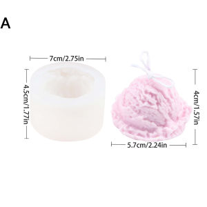 Ice Cream Silicone Candle Mold DIY Aromatherapy Soap Plaster Wax Making Ice Cream Cone Fondant Dessert Cake Baking Mold