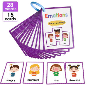 17PCS Montessori Feeling Emotional Intelligence Flash Cards Visual Cards Educational Tool For Kids Early Childhood Toddlers - Teaching Empathy Activities Cards Coping & Social Skills Educational Toy