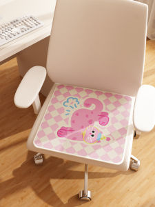 Dopamine Cat Office Chair Ice Cool Pad Breathable Silk Seat Cushion Anti-Slip Pink Butt Pad Cartoon Cute Polyester Fiber