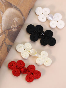 High-End Chinese Style Decorative Jade Bead Three-Wheel Button for Cheongsam Traditional Costume Hanfu Handmade Sewing Accessory