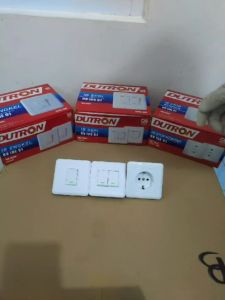 Dutron Saklar Stop Kontak Tanam Dinding Single Double Colok Inbow