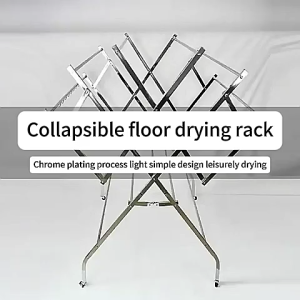 EL Stainless Steel Clothes Rack Foldable Rak With Wheels Outdoor Clothe Hanger Penyidai Baju Clothes Drying Rack
