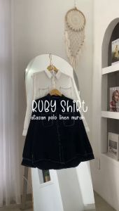 RUBY SHIRT - FLOTTILICIOUS / baju murah / atasan wanita / korean style / kemeja wanita polos / kemeja hits