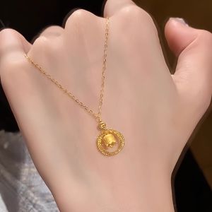 925 Silver Gold Bellflower Flower Necklace Womens New Elegance Luxury Simple Match All Gold Color Not Fade Lockbone Chain