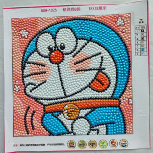 Diamond Stickers Full Diamond Cute Cartoon Doraemon Kids Handmade DIY Material Package Spot Drill Painting Making Boy Play