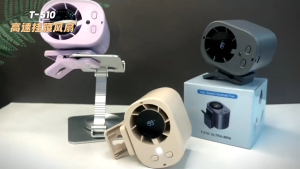 1500mAh Wearable Waist Fan Rechargeable Cooling Fan Hands-Free Neck Fan Strong Wind Portable Clip-on Fan