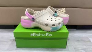 Giày sục crocs chuẩn xịn chống hôi chân nhựa tế bào êm mềm siêu bền đi mưa lội nước đi biển Crocs band classic platform ombre đế cao 5cm gót hồng cho nữ