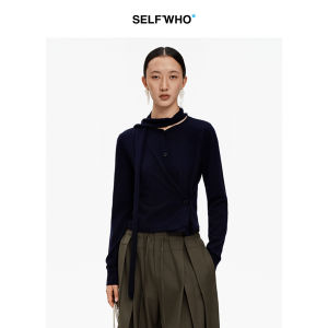 Warm New Fall Season Knit Sweater with Scarf Collar