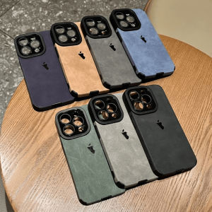 Crashstar Với Logo Lông Da Chống Vân Tay Mềm Mại Chống Sốc Ốp điện thoại cho iPhone 16 15 14 Pro Max Cộng Với 13 12 11 Pro Max Đơn Giản Ốp điện thoại Chống Rơi Vỏ Điện Thoại Với Ống Kính bọc hoàn toàn Máy Ảnh Bảo Vệ Bán Chạy