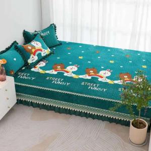 Thick Quilted Milk & Crystal Velvet Blanket Anti-slip