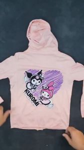 Áo khoác nắng cho bé gái in hình Kuromi từ 12-28kg Hoangkids có túi bên trong chất thông hơi mềm mát